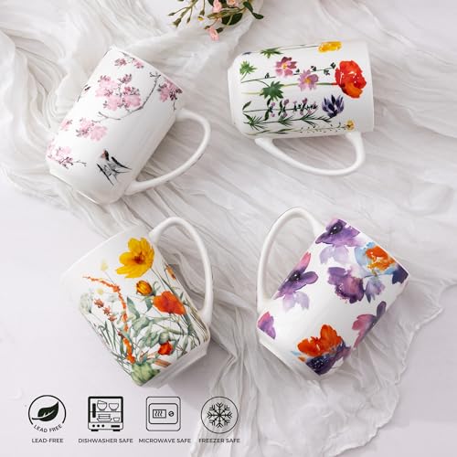 AmorArc Tea Cup With Infuser and Lid, 18oz Loose Leaf Tea Mug With Steeper - color: Peach Blossom