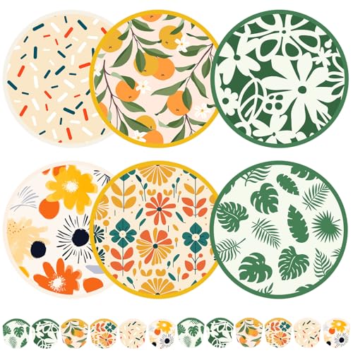 Mototo Foldable Flying Disc Fans, 36PCS Foldable Disc Fan 8 Inch Pop up Round Collapsible Hand Fan Bulk with Pouch for Women Purse Travel Beach Game Wedding Party Favor Decoration, 6 Abstract Style - color: Colorful 5