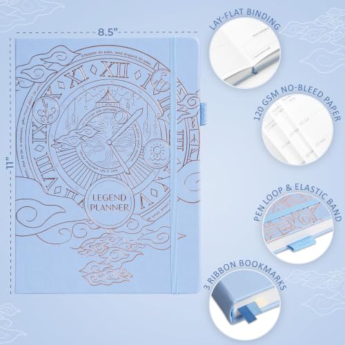 Legend Planner Undated, Weekly & Daily Goal Journal, A4 Periwinkle Gold - color: Periwinkle Gold (Undated), size: A4 (8.2'' x 11'')