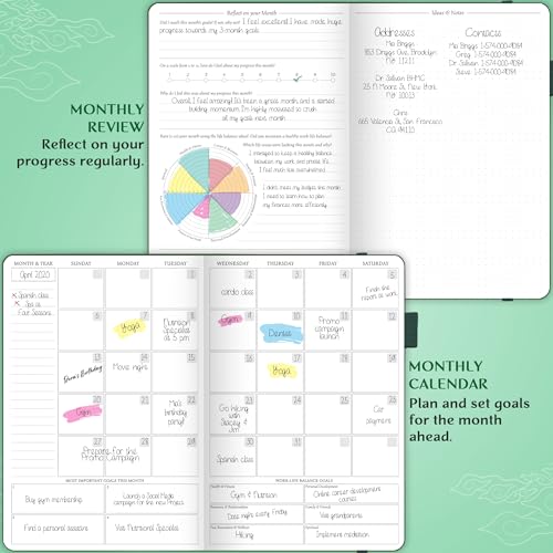Legend Undated Hourly Planner, A5 Appointment Book Schedule, Dark Green - color: Dark Green, Debossed
