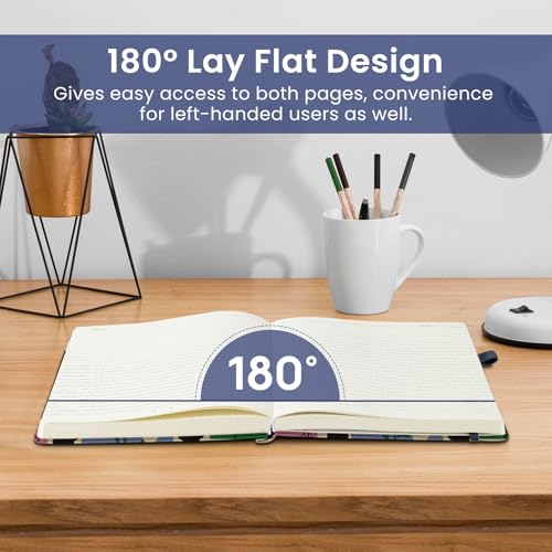 Taja Pretty Lined Journal for Women, Aesthetic Hardcover Leather Journal - color: E-Stamp, size: A-Lined