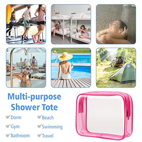 PACKISM Clear Makeup Bag for Travel - TSA Approved Toiletry Bag, 2 Rose Red - color: 2 Matte Rose Red, size: Mixed Size Series (1 Medium + 1 Large)