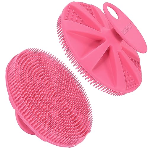 INNERNEED Food-Grade Soft Silicone Body Scrubber Shower Brush, Pink - color: Pink