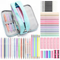 MoKo Pencil Case with Supplies, 59Pcs Aesthetic School Set, Blue - color: Blue-59P