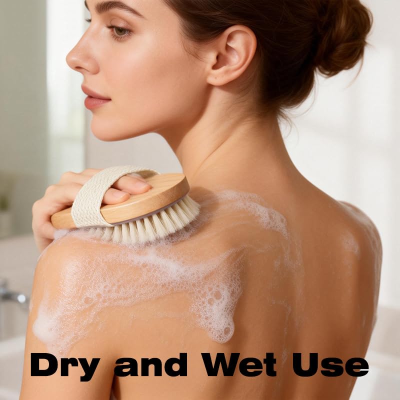 Dry Brushing Body Brush Shower Brushing Removes Dry Skin with Massage Nodes Improve Skin Sauna Accessories