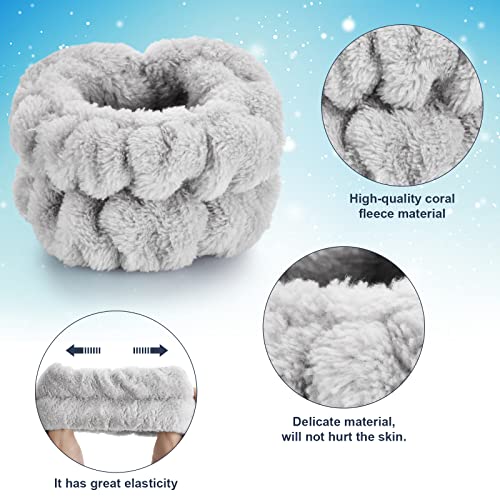 Dorbetar 2 Pcs Wrist Bands for Washing Face, Microfiber Wrist Towels for Washing Face, Spa Wristbands for Washing Face, Face Wash Wristbands, Arm Bands for Washing Face for Woman and Children - color: A-Pale gray, size: 2 Count (Pack of 1)