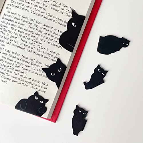 Yasest Magnetic Bookmarks-12 Pcs Bookmarks Black Cat Gifts for Book Lovers - style: AB