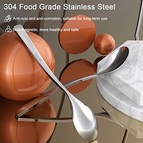 Coffee Spoons,4-Piece GLAMFIELDS Teaspoons with a Long Handle, 6.1"Demitasse Espresso Spoons Set Food Grade Stainless Steel Small Serving Spoons for Dessert - size: 6.1 inch - 4 pack