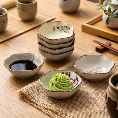 12 Pieces Japanese Sauce Dishes, 4 Oz Ceramic Side Dish Set