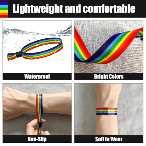 100 Pcs Cloth Wristbands, Disposable Wristbands for Events(Color : Rainbow) - color: Rainbow