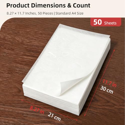 Mulberry Paper 50 Sheets 8.27"x11.7" Handmade Origami Craft - size: 8.27" x 11.7"