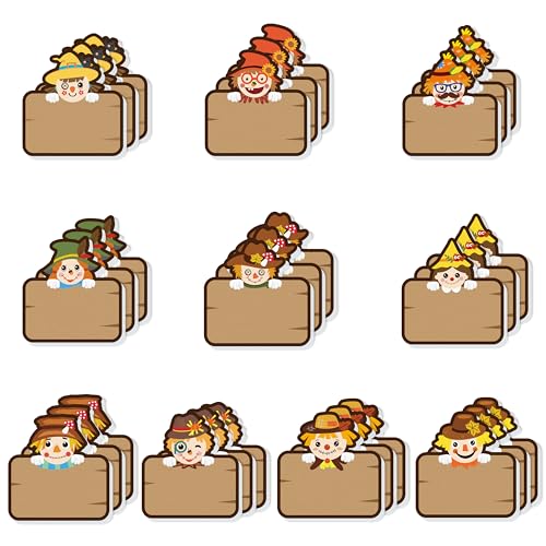 CJiangpo 30Pcs Fall Sticky Notes - Cute Scarecrow Sticky Note Pads, 600 Sheets Self Stick Notepad Memo Pads Funny Page Marker - color: Scarecrow