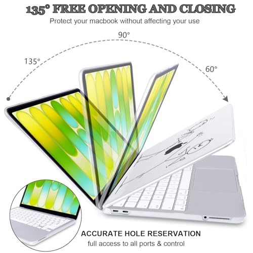 Fun Cartoon Line Art Clear Case for 2026 MacBook Neo 13 Inch A3404 - color: Funny Minimalist Characters