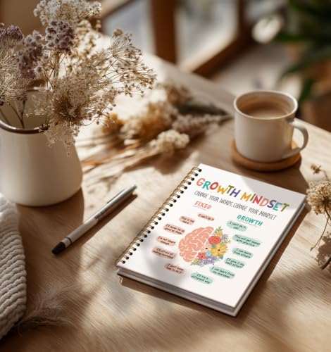 Growth Mindset Notebooks for women-Heart Inspirational Spiral Journal Quotes For Men Friends Gifts On Birthday Christmas Mother's Day, Little Reminder Gold Spiral Bound Hardcover,5.8"x8.3" - color: Growth mindset