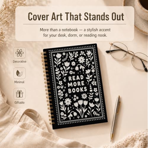 WDXIA Read More Books Floral Spiral Notebook 5.5x8.3 Inch - color: pattern-13