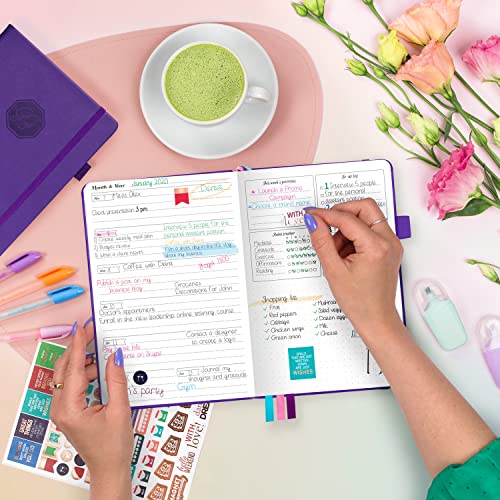 GoGirl Planner for Women, Undated Weekly Agenda Journal, Purple - color: Purple, size: Compact (5.3" x 7.7")