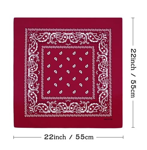 Bycc Bynn Large Soft Cotton Bandanas Pack for Men & Women 22 x 22 inches - color: 2