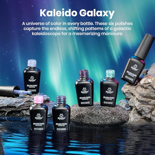 Beetles Glitter Gel Nail Polish Set, Kaleido Galaxy 6 Colors Chameleon - color: A-Mixed Finishes | Kaleido Galaxy
