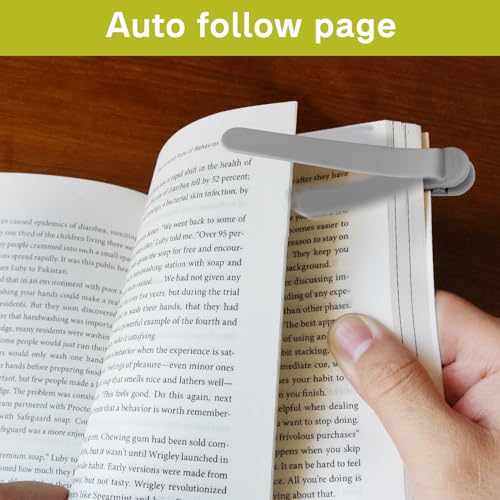 SMUK 6 Pieces Automatic Silicone Bookmarks, Page Holder Clip Bookmarks for Reading Women Men Book Lovers, Book Page Keeper Book Markers Reading Accessories Gifts - color: 2 Black+ 2 Light Coffee+ 2 Beige