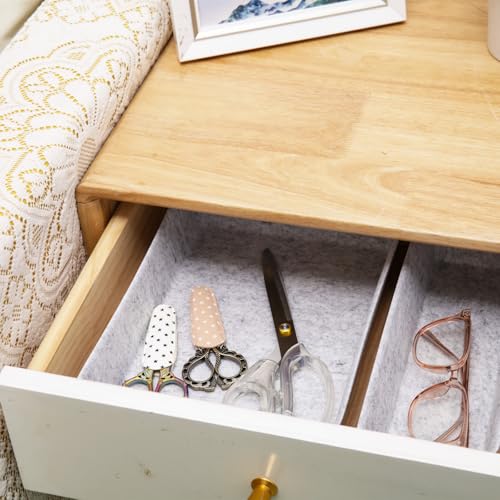 Felt Desk Drawer Organizer, 8pcs Shallow Storage Trays Bins, Office Accessories Box Inserts College Jewelry & Makeup Boxes Containers(Grey) - color: Grey