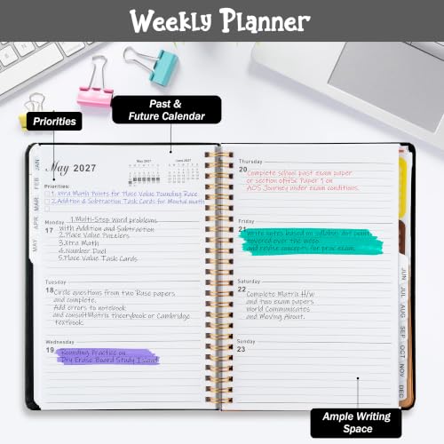 Xqumoi 2027 A5 Planner Funny Swear Skeleton Weekly and Monthly Planner Gift - color: Evil Skeleton 2027, size: A5