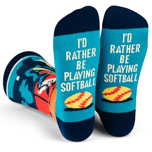 Lavley Women's Funny Socks Cute Novelty Gift for Women & Teens - color: Softball