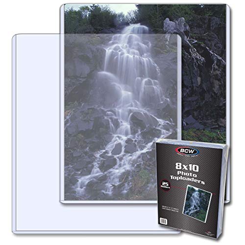 BCW 8x10 Photo Topload Holders, Rigid PVC Display Protectors, 25 Count