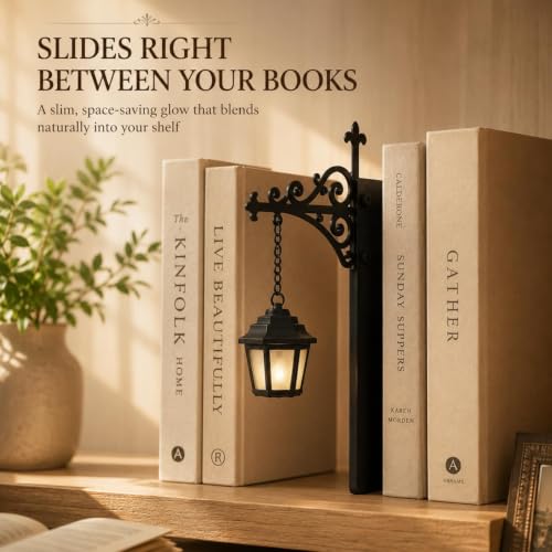 2PCS Library Lantern Decorative Bookshelf Lighting, Mini Bookshelf Lamp Mini Bookshelf Lamp Between Books for Hidden Display Portable Table Desk Luminaire for Home Library Study Reading Corner - color: Wizard+Classic