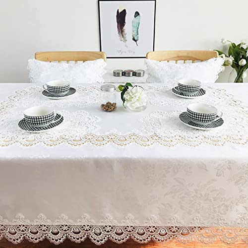Lace Placemats Set of 2 Washable Off White 12x18inch - color: Carnation-white, size: 2pcs