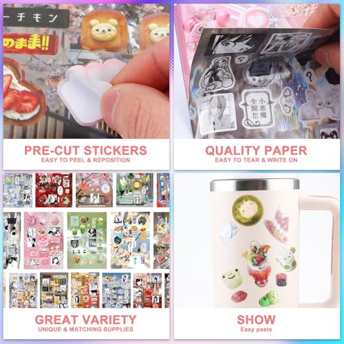 800Pcs Japanese Sticker Book for Journaling Adult, Cute Scrapbook Stickers - style: Bb 50 Sheet Subway