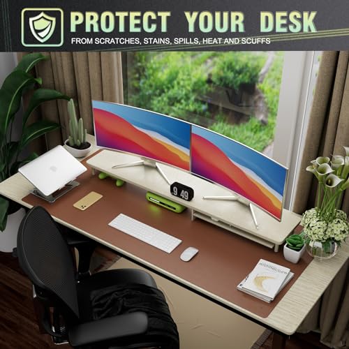 K KNODEL Extra Large Desk Mat, Leather Mouse Pad (47.2"x23.6", Brown) - color: Brown, size: 47.2" x 23.6"
