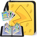 Card Binder, 4-Pocket Design, 400-Card Capacity with 5 Top loaders(Yellow Bolt) - color: Yellow Bolt, size: 4-Pocket