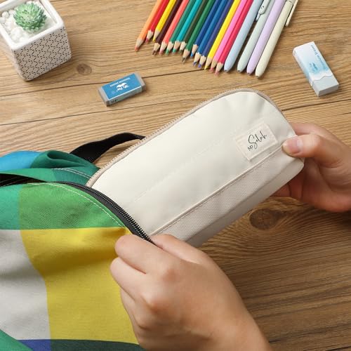 Mr. Pen- Wide-Opening Pencil Case, Triangle Design - color: Rose Pink