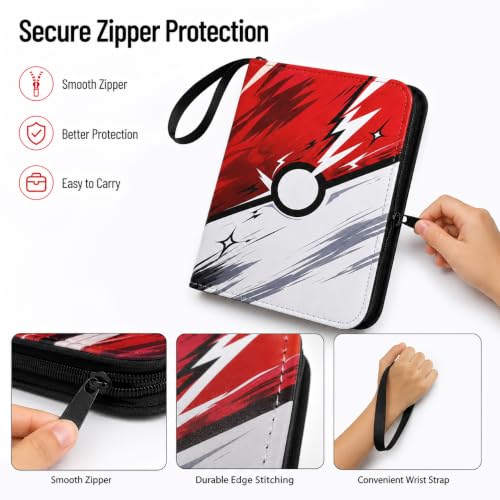 Kidnobia 4-Pocket Trading Card Binder with Zipper Gift Box - size: Small