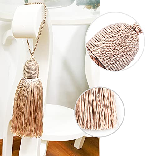 2Pcs Key Tassel with Loop DIY Handmade Craft Accessories,Khaki - color: Khaki