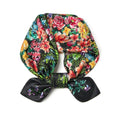 100% Mulberry Silk Scarf - 25.6" Square Neckerchief & Headscarf Gift Packed - color: Black-garden