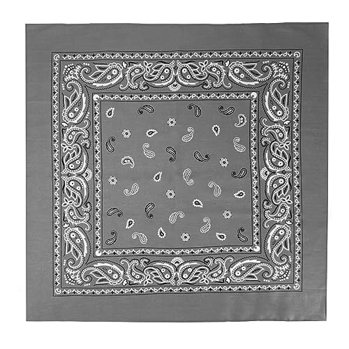 Every-ville Cotton Bandana Handkerchief for Men & Women, 3 Pack - color: Grey