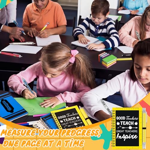 Resurhang 24 Pcs 12 Sets Back to School Teacher Gifts Bulk 5.5 x 4.3'' Teacher Gifts Spiral Notebook Ballpoint Pens Thank You Gift for Teachers for First Day of School Office Teacher's Day - style: Back to School