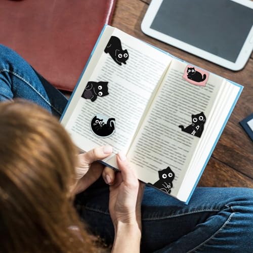 Cat Bookmark, Tumwisk 10PCS Cute Bookmarks Gifts for Cat Lovers - color: Black Cat