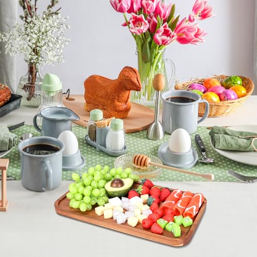 Medium Wooden Serving Trays for Party Rectangle Acacia Wood Platter - size: 14" × 8" × 0.6"