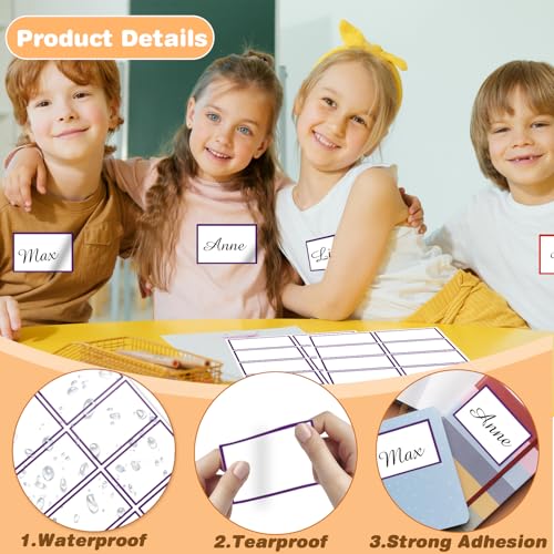 Starboling Name Tag Stickers, 200 Pcs 3"x2" Deep Purple Plain Name Tag Stickers with Colorful Border, for Office, Meeting, School and Home - color: Deep Purple Rectangle