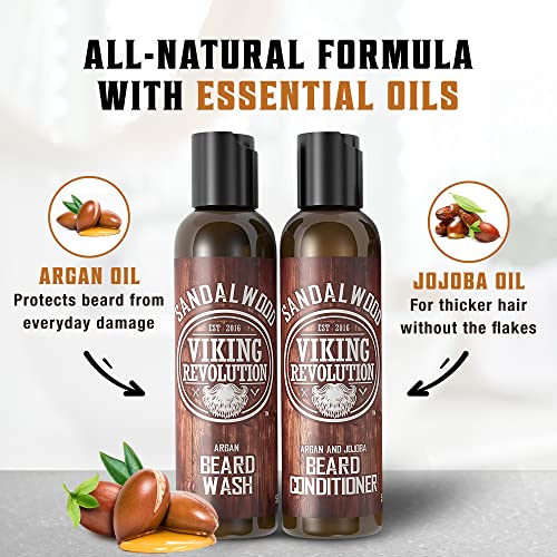Viking Revolution Beard Wash & Conditioner Set - Sandalwood - 5 oz - size: 5 Fl Oz (Pack of 2)