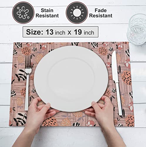 Ruvanti Placemats Set of 6, 100% Cotton Place Mats of 13x19, Dusty Palette - color: Dusty Palette