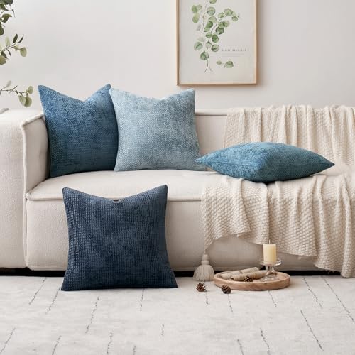 MIULEE Decorative Couch Throw Pillow Covers 16x16 Inch Coastal Blue 2 Pack - color: Coastal Blue, size: 16" x 16" (Pack of 2)