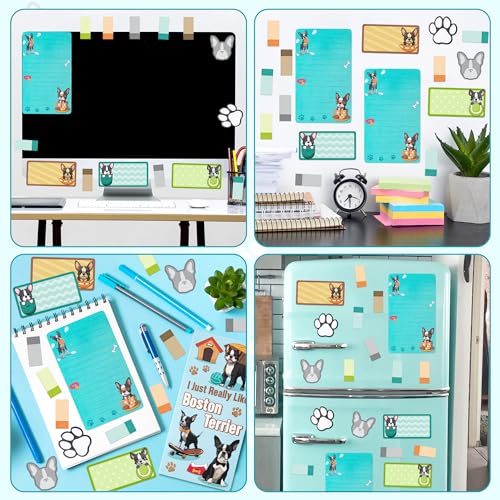 Xqumoi I Just Really Like Boston Terrier Sticky Notes Set, 550 Sheets, Cute Boston Terrier Self-Stick Notes Pads Animal Divider Tabs Bundle Writing Memo Pads Page Marker Back to School Office Supplies - color: 1pack-boston Terrier