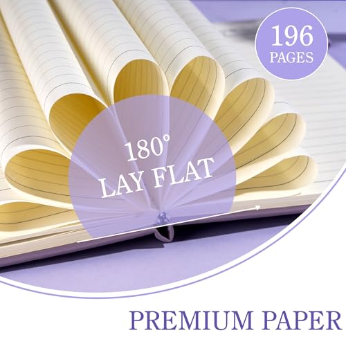 CAGIE Purple Journal for Women Men Lined Dream Journaling Notebook Diary A5 - color: 1 Pack 02 Light Purple