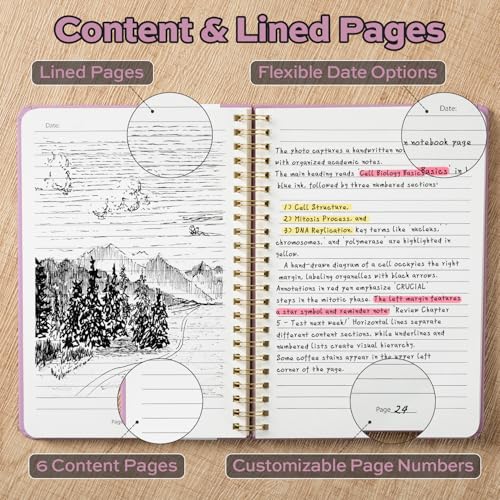 deli Taro Purple Lined Spiral Journal Notebook, 160 Pages, A5 (5.5"x8") Hardcover Writing Notebook, College Ruled Spiral Bound Journal for Women & Men - Perfect for Work, School, Office & Note Taking - color: Taro Purple