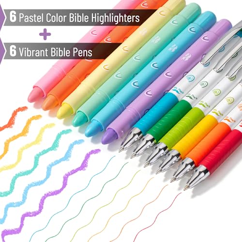 Mr. Pen- Bible Highlighters and Pens No Bleed, 12 Pack - color: Vibrant and Pastel