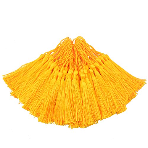 100Pcs 5 Inch Silky Bookmark Tassels for Jewelry, Souvenir(Royal Gold) - color: Royal Gold