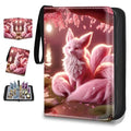 4 Pocket Trading Card Binder, Holds 400 Cards, 3-Ring Binder - color: Cat under the cherry tree